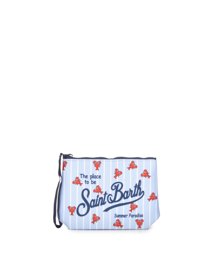 MC2 St. Barth Pochette uomo Aline stampa granchi Celeste