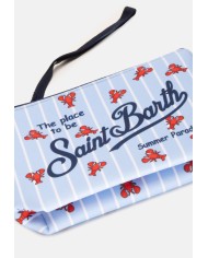 MC2 St. Barth Pochette uomo Aline stampa granchi Celeste