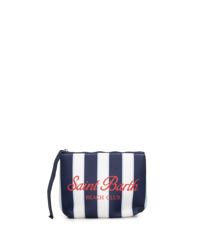 MC2 St. Barth Pochette uomo Aline rigata bianco blu
