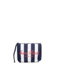 MC2 St. Barth Pochette uomo Aline rigata bianco blu