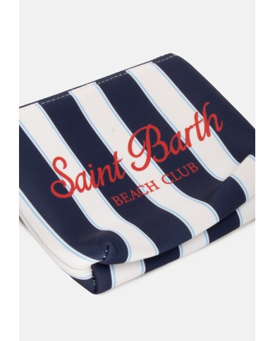 MC2 St. Barth Pochette uomo Aline rigata bianco blu