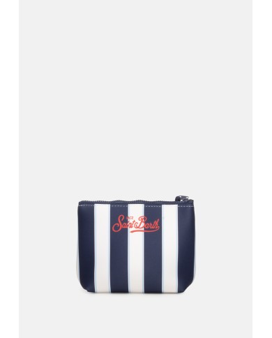 MC2 St. Barth Pochette uomo Aline rigata bianco blu