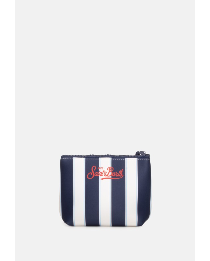 MC2 St. Barth Pochette uomo Aline rigata bianco blu
