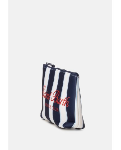 MC2 St. Barth Pochette uomo Aline rigata bianco blu