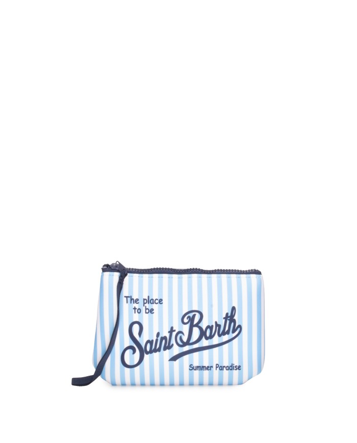 MC2 St. Barth Pochette uomo Aline rigata bianco celeste