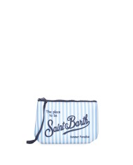 MC2 St. Barth Pochette uomo Aline rigata bianco celeste