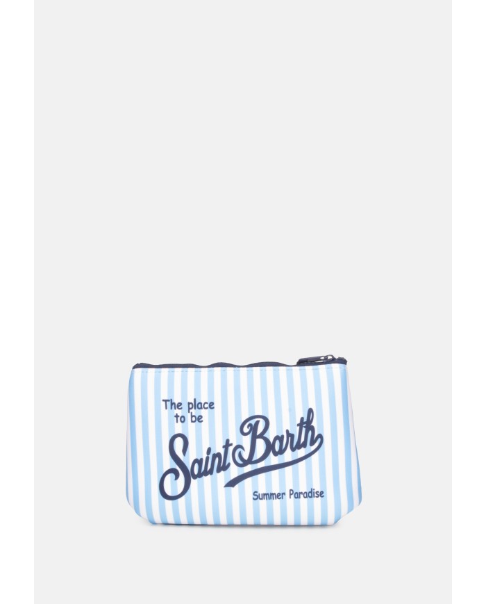 MC2 St. Barth Pochette uomo Aline rigata bianco celeste
