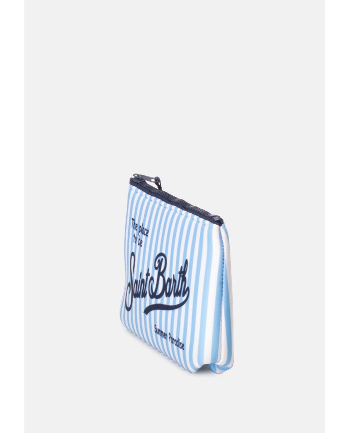 MC2 St. Barth Pochette uomo Aline rigata bianco celeste