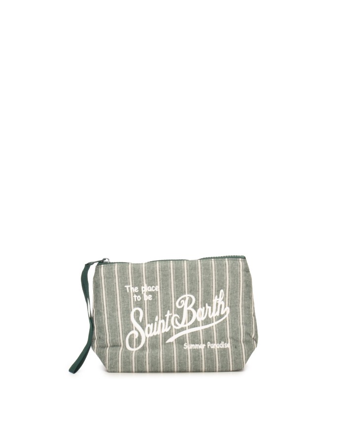 MC2 St. Barth Pochette Aline cotone rigata verde