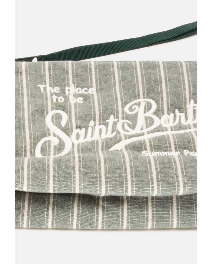 MC2 St. Barth Pochette Aline cotone rigata verde