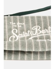 MC2 St. Barth Pochette Aline cotone rigata verde