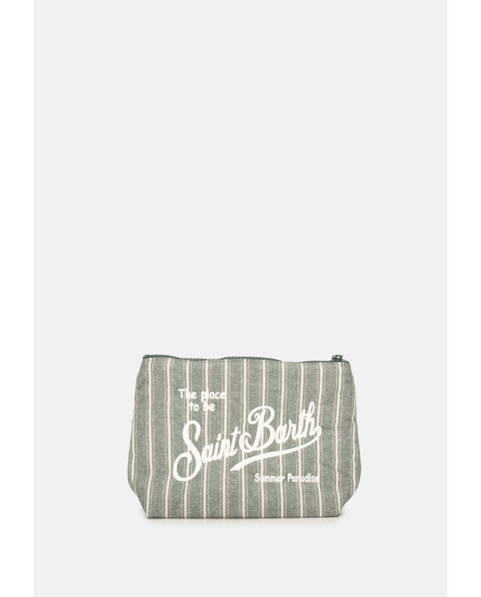 MC2 St. Barth Pochette Aline cotone rigata verde