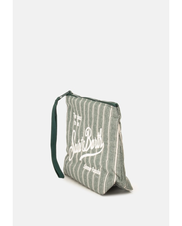 MC2 St. Barth Pochette Aline cotone rigata verde