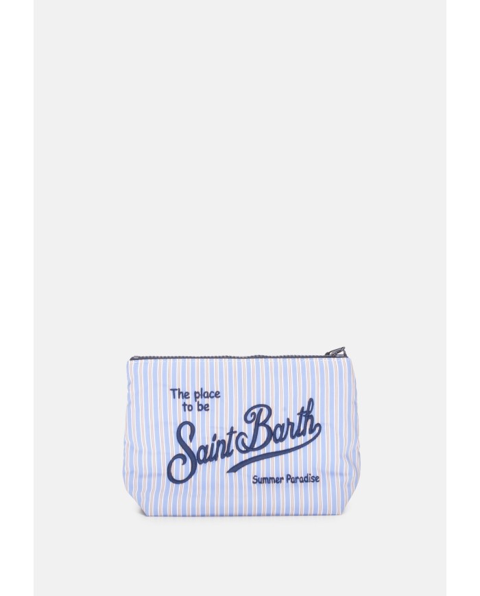 MC2 St. Barth Pochette Aline cotone rigata Celeste
