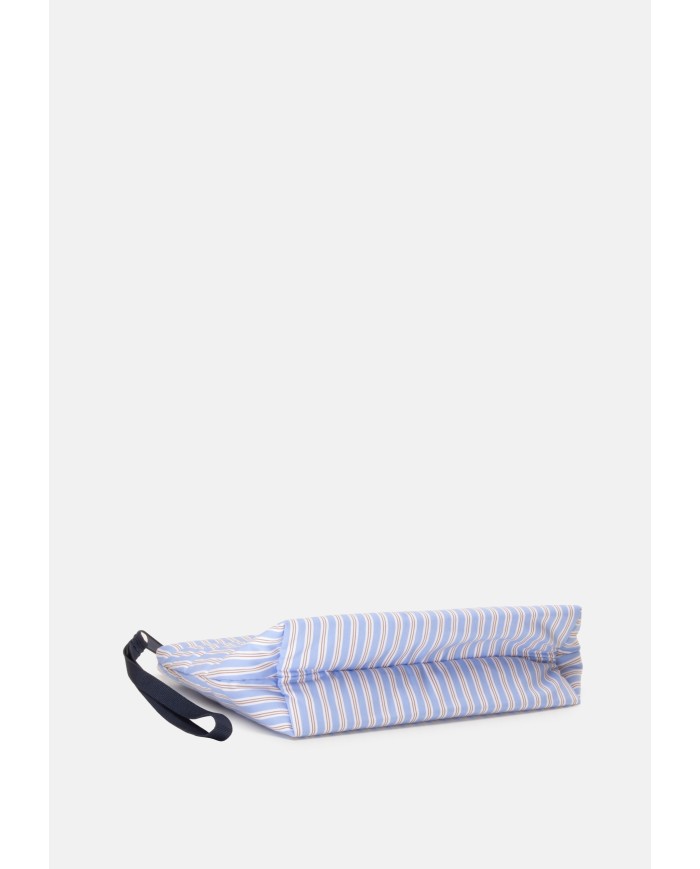 MC2 St. Barth Pochette Aline cotone rigata Celeste