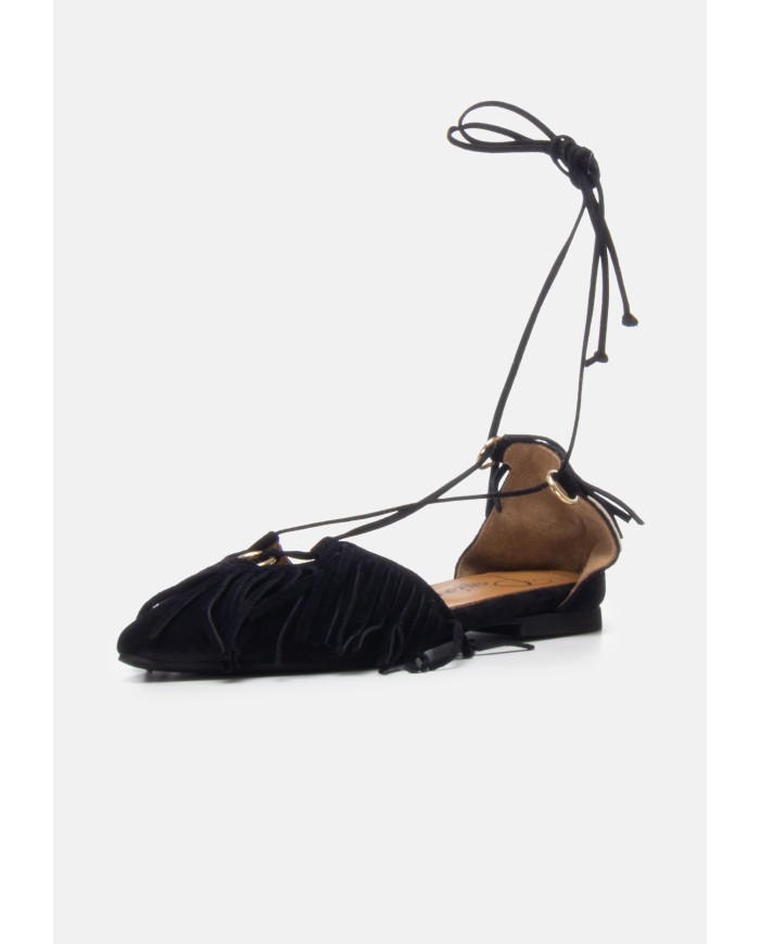 PASSION BLANCHE Scarpe donna Marilyn frange Nera
