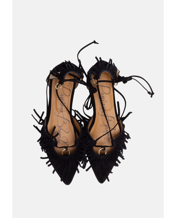 PASSION BLANCHE Scarpe donna Marilyn frange Nera