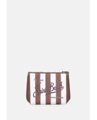 MC2 St. Barth Pochette Aline rigata marrone bianco
