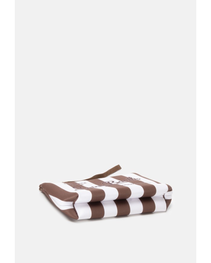 MC2 St. Barth Pochette Aline rigata marrone bianco