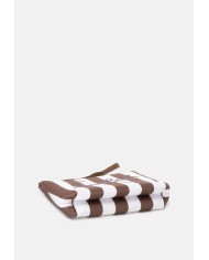 MC2 St. Barth Pochette Aline rigata marrone bianco
