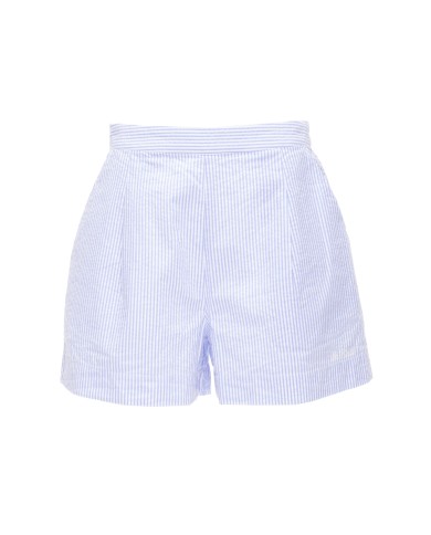 MC2 St. Barth Shorts donna seersucker bianco celeste