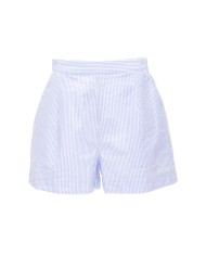MC2 St. Barth Shorts donna seersucker bianco celeste