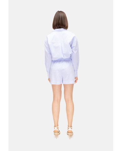 MC2 St. Barth Shorts donna seersucker bianco celeste