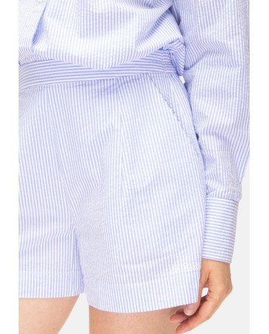 MC2 St. Barth Shorts donna seersucker bianco celeste