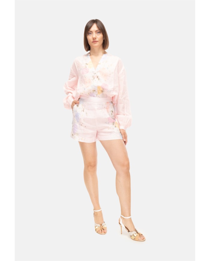 MC2 St. Barth Shorts donna fiori rosa chiaro