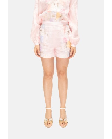 MC2 St. Barth Shorts donna fiori rosa chiaro