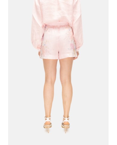 MC2 St. Barth Shorts donna fiori rosa chiaro
