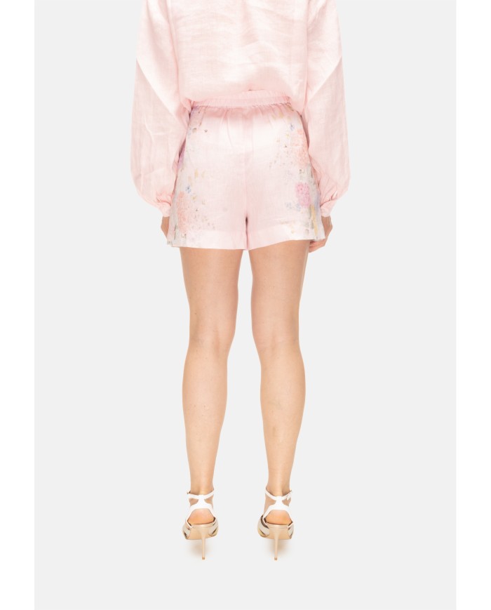 MC2 St. Barth Shorts donna fiori rosa chiaro