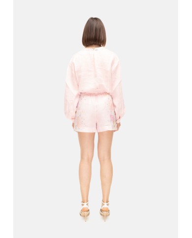 MC2 St. Barth Shorts donna fiori rosa chiaro