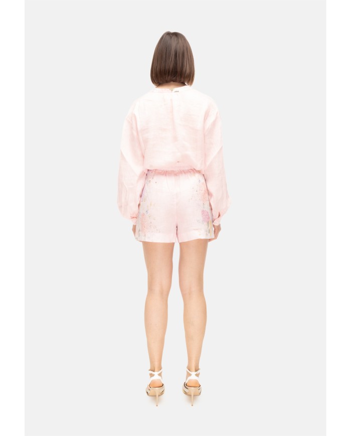 MC2 St. Barth Shorts donna fiori rosa chiaro