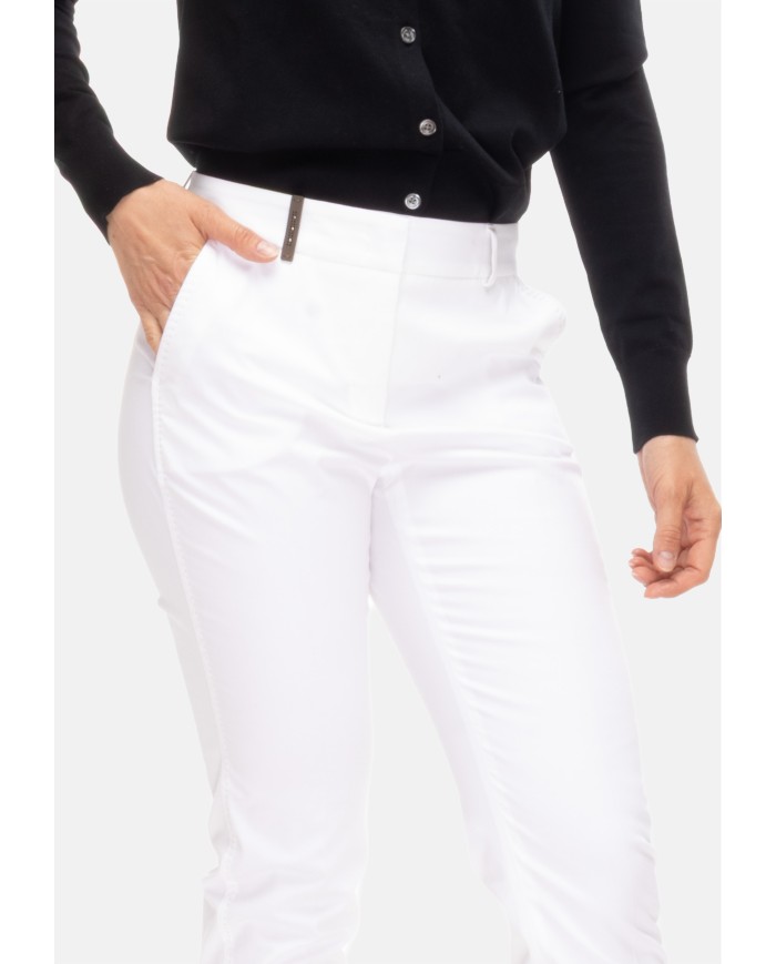 PESERICO Pantaloni donna iconici bianco