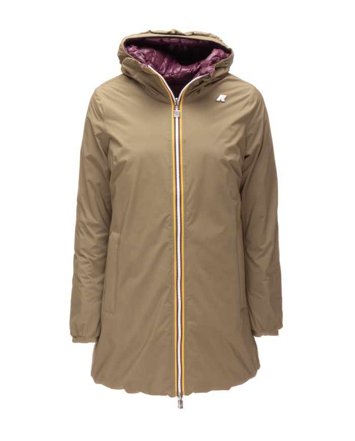 K-WAY Giubbino lungo donna Sophie Green Army