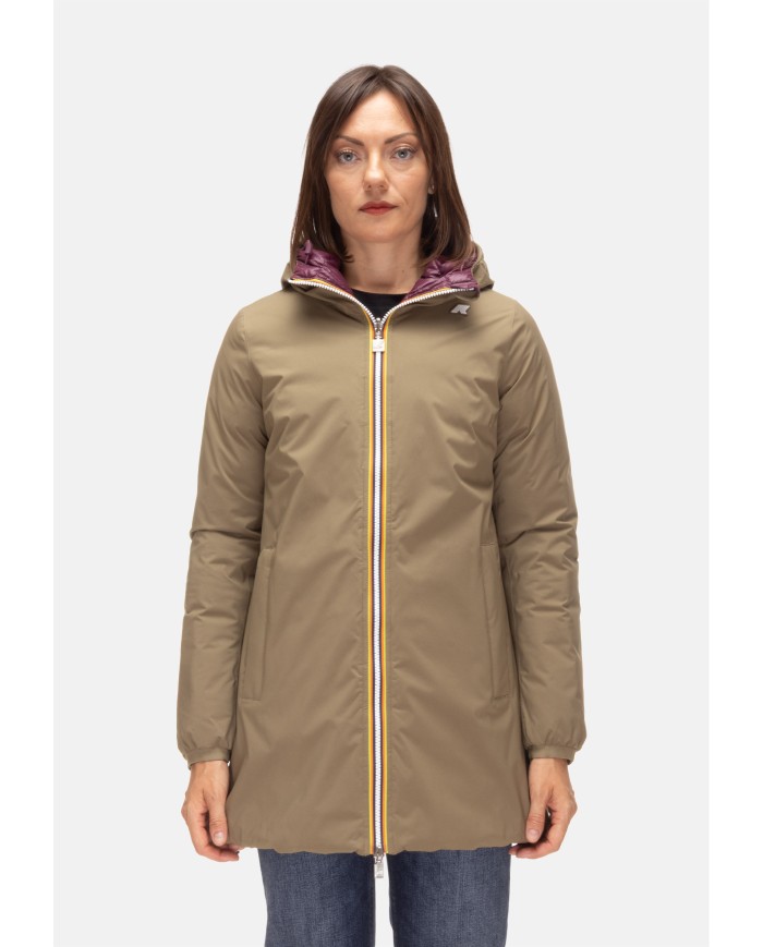 K-WAY Giubbino lungo donna Sophie Green Army