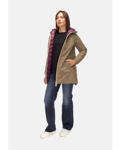 K-WAY Giubbino lungo donna Sophie Green Army