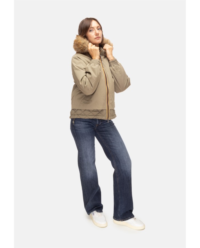 K-WAY Giubbino donna Tosca Green Army