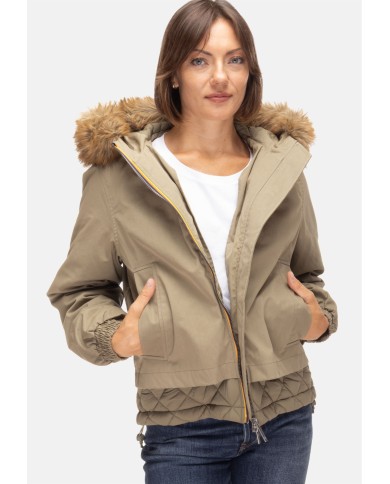 K-WAY Giubbino donna Tosca Green Army