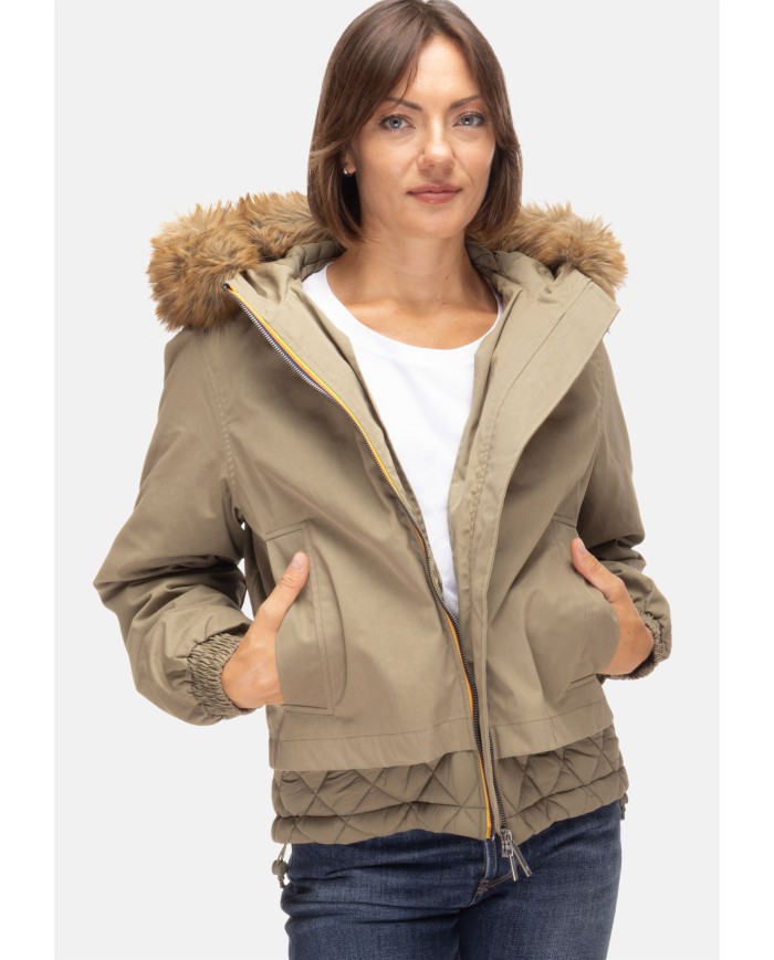 K-WAY Giubbino donna Tosca Green Army