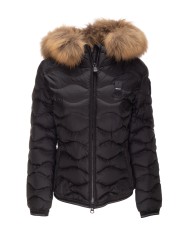 BLAUER Piumino onde cappuccio pelliccia Aldie nero