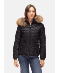 BLAUER Piumino onde cappuccio pelliccia Aldie nero