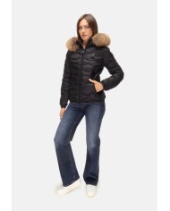 BLAUER Piumino onde cappuccio pelliccia Aldie nero
