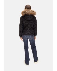 BLAUER Piumino onde cappuccio pelliccia Aldie nero