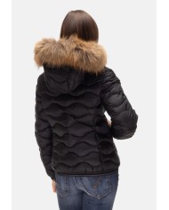 BLAUER Piumino onde cappuccio pelliccia Aldie nero