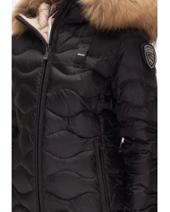 BLAUER Piumino onde cappuccio pelliccia Aldie nero