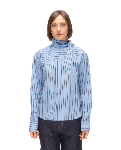 TELA Camicia con fiocco rigata
