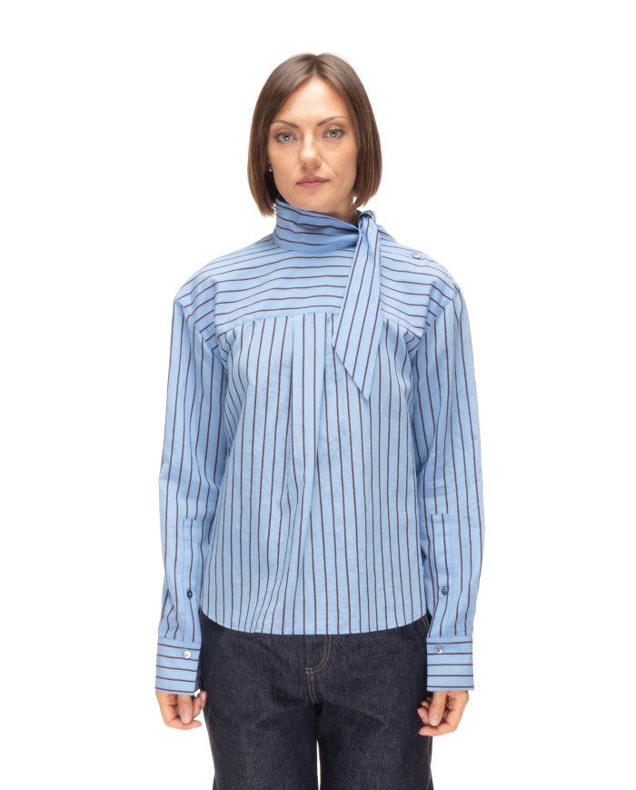 TELA Camicia con fiocco rigata