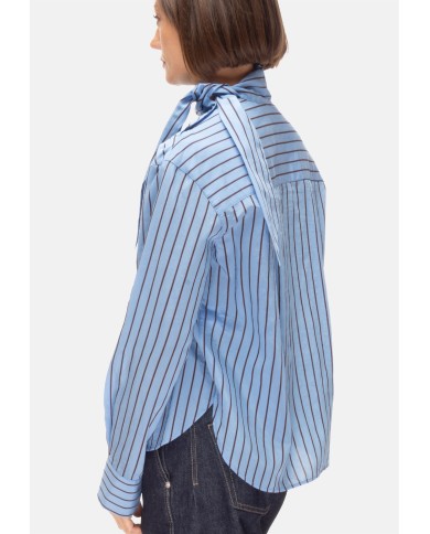 TELA Camicia con fiocco rigata